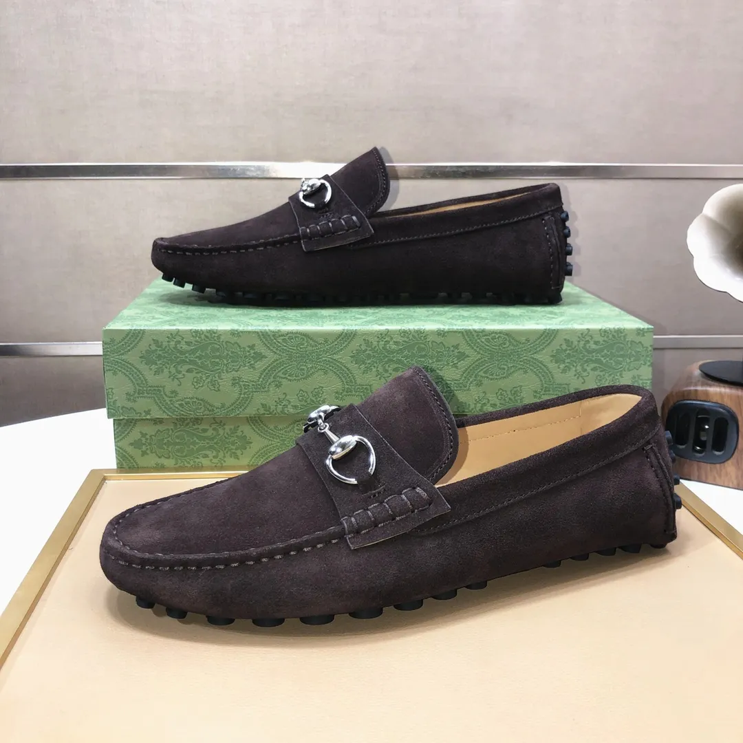 Men's Men's Shoes💰420💰[Gucci GUCCI] (High-end Niuli) New 🍀Gucci*-Gucci Peas Shoes! Made of imported original cowhide, the inner top layer is comfortable cowhide lining! Original wear-resistant rubber outsole! High quality products! Code number 38-44!